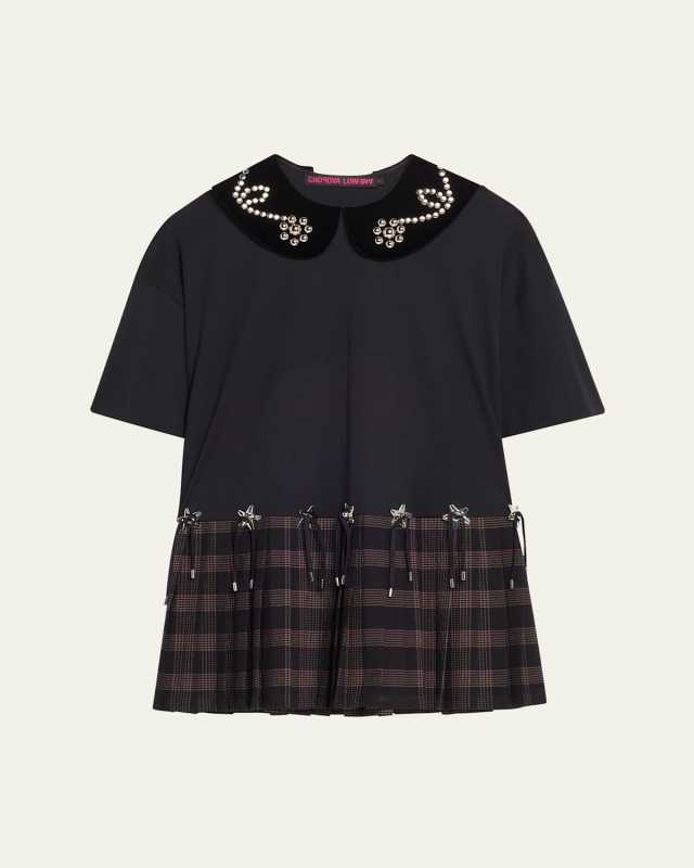 Saltos Studded Mini Kilt Dress